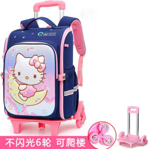Christmas Gift Halloween Hot sanrio Kawaii Student Six-Wheel Trolley Schoolbag Hello Kitty Cartoon Water Proof Climb Stairs Bag School Starts Gift Kit