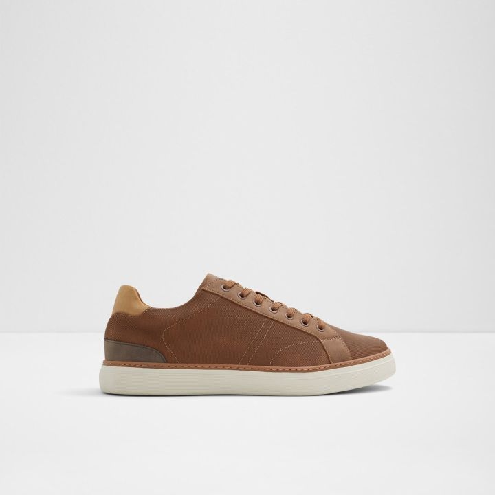 ALDO Mens Low-Top Sneakers RREX Brown Fabric Sneakers