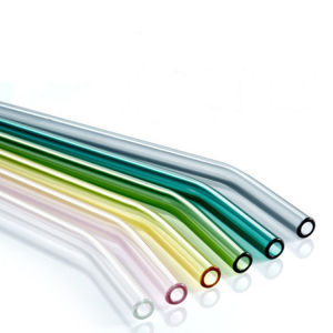 Reusable 20cm Glass Straws Heat-Resistant Drink for Smoothie Milkshakes