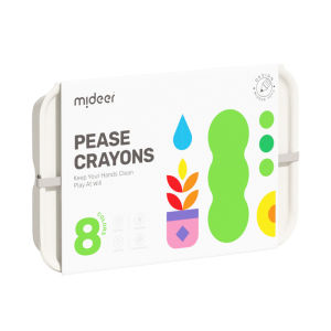 MiDeer Pease Crayons Safe for Babies & Children 8/12 Colors Non-Toxic