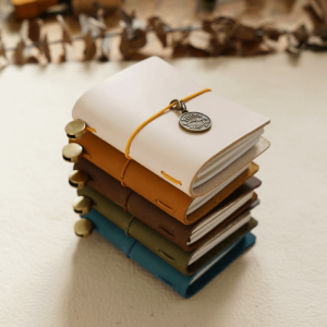 MARBLEX Genuine Leather Travelers Notebook Mini Size Handmade Pocket Notebook Portable Blank Pages Planner Notebook For Students
