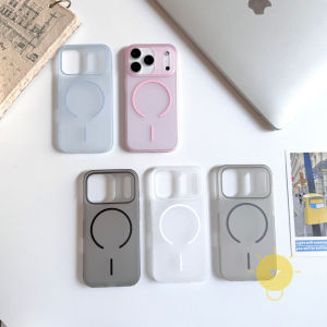 For iPhone 17 Pro Max Case Magnetic PC Matte Hard Translucent Phone Case For Plus 16 15 14 13 12 Cover Aesthetic Korean Cute