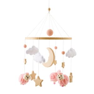 Baby Crib Bed Bell Rattle Toy 0-12 Months Wooden Mobile Cartoon Bee Bed Bell Hanging Toy Holder Bracket Infant Crib Bracket Gift2026