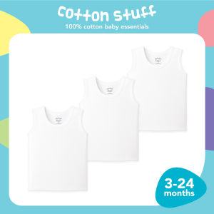 Cotton Stuff - 3-piece Sando (White)