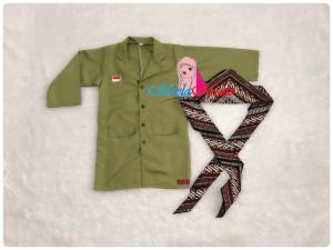 Baju Jendral Sudirman Anak / Kostum Jendral Sudirman Jaket Jas Blazer Jubah Panjang Free Ikat Kepala / Baju Karnaval Jendral Sudirman / Kostum Karnaval Paud Tk SD
