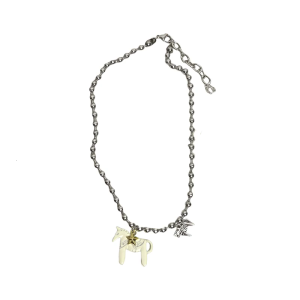 Charming Enamel Foals Pendant Necklace Stylish Layering Accessory Sweet Style Layering Chain For Ladies