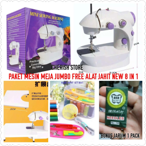 ESA PAKET SPESIAL 5 IN 1 Mesin Jahit 202 + Meja JUMBO 27x20 + SEWING KIT + LAMPU LED + JARUM 1 PACK