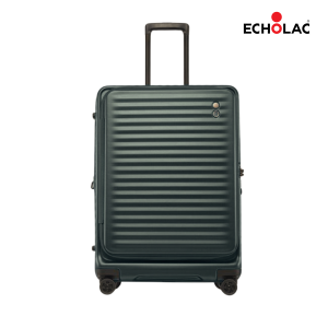 Echolac กระเป๋าเดินทาง เปิดฝาหน้า (Front Opening) รุ่น Celestra PC183FA ล้อคู่ Hinomoto ซิปขยาย 2 ชั้น ช่อง Laptop USB PC Makrolon 100% (20/24/28 นิ้ว)