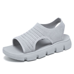 [Free Shipping] WomenS Summer New Hollow Fish-Mouth Sandals Polyurethane Soft Sole Comfortable Mom Shoes WomenS Shoes
