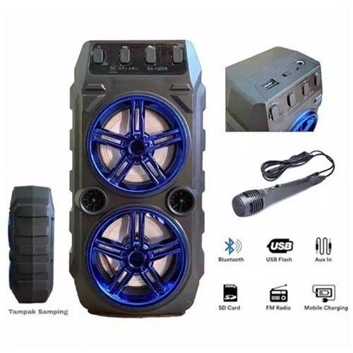 Speaker Bluetooth Fleco Super Bass F-302 Free Mic Kabel