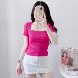 Áo Thun Nữ Chất Tăm Lạnh Cổ Vuông Form Dài Bigsize Mặc Nhà Đi Chơi Đẹp Thời Trang Giá Rẻ Nhất Sale Ngay Tại Lazada