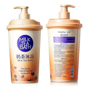 Milk tea shower gel Whitening Body Wash sabun mandi putih kulit pemutih badan Long-lasting Fragrance moisturizing Improves Dryness Skin Skin Exfoliating Clean Melanin Suitable for women and man 奶茶美白沐浴露