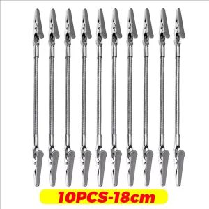 10 ชิ้น คลิปหนีบจระเข้สองหัว / คลิปหนีบจระเข้ลวดโลหะ / คลิปหนีบป้ายราคา / คลิปหนีบแสดงการ์ดรูปภาพ DIY แบบงอได้ / คลิปหนีบสองหัวอเนกประสงค์ / สำหรับร้านค้าปลีก ซูเปอร์มาร์เก็ต