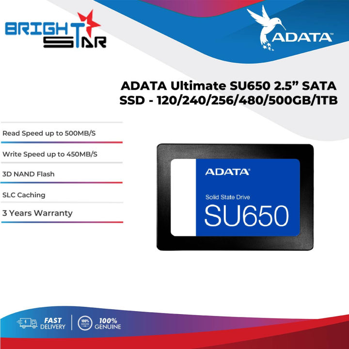 Adata Ultimate Su650 25 120gb240gb256gb480gb512gb960gb1tb Internal Ssd Lazada 6718