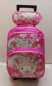 Kids Cartoon 40cm Trolley Bag with Pencil Case (Detachable Trolley)