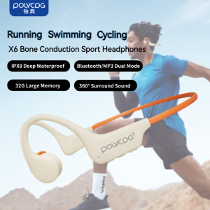 POLVCDG X6 Bone Conduction Headset IPX8 Waterproof Earbuds Professional Sports Headphones Cycling Headphones Suitable For Outdoor Activities Openrun Wireless Earbuds Bluetooth Earphone