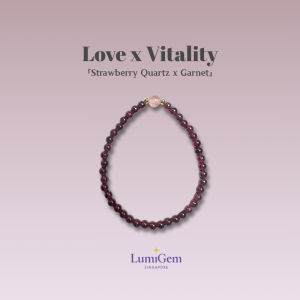 LumiGem Garnet & Strawberry Quartz Crystal Bracelet – for Passion Strength & Feminine Radiance