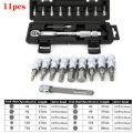 【11-piece set】Adjustable Torque Wrench Torque Wrench Torque Wrench 1/4" 5-25Nm Adjustable Torque Wrench Bicycle Repair tools kit. 