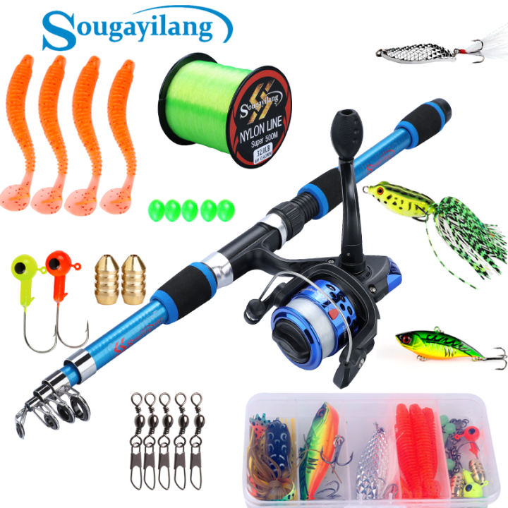 Fishing Rod Complete Set 1.8M/5.9FT Fishing Rod and 5.5:1 Gear Ratio Fishing  Reel with Fishing Accessories Set Cheap Fishing Rod Full Set fishing rod  with reel Fishing Rod Set