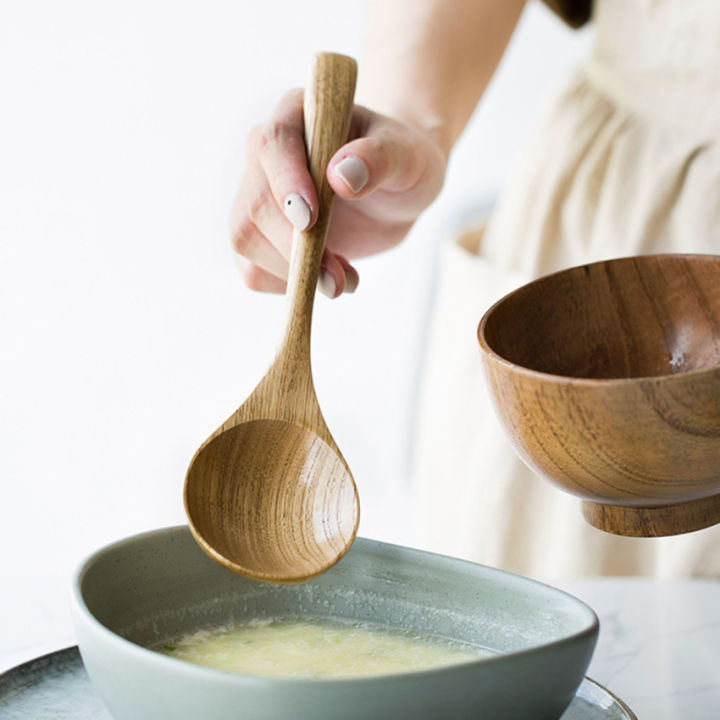 Thìa Gỗ- Muỗng Nấu Ăn Cán Dài 20Cm Với Một Muỗng. Muỗng Lớn Không Dính Cho Khuấy, Đun Sôi Tôm Cajun Trộn, Và Trang Trí Tường. Muỗng Gỗ Cứng Khổng Lồ Siêu Mạnh & Chắc Chắn
