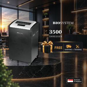 **Pre Order** Biosystem 3500 Shredder - Black - Heavy Duty - Office Fit - 90L Bin Capacity - Five Hours Continuous Shredding
