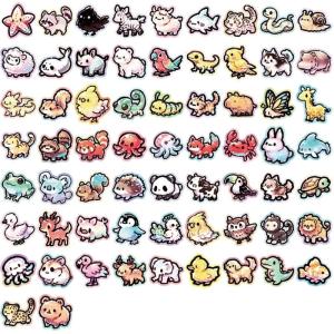 65Pcs Cartoon Doodles Art Stickers Reusable ResidueFree PVC Decals For Phone Case Laptop Tablets Personalization