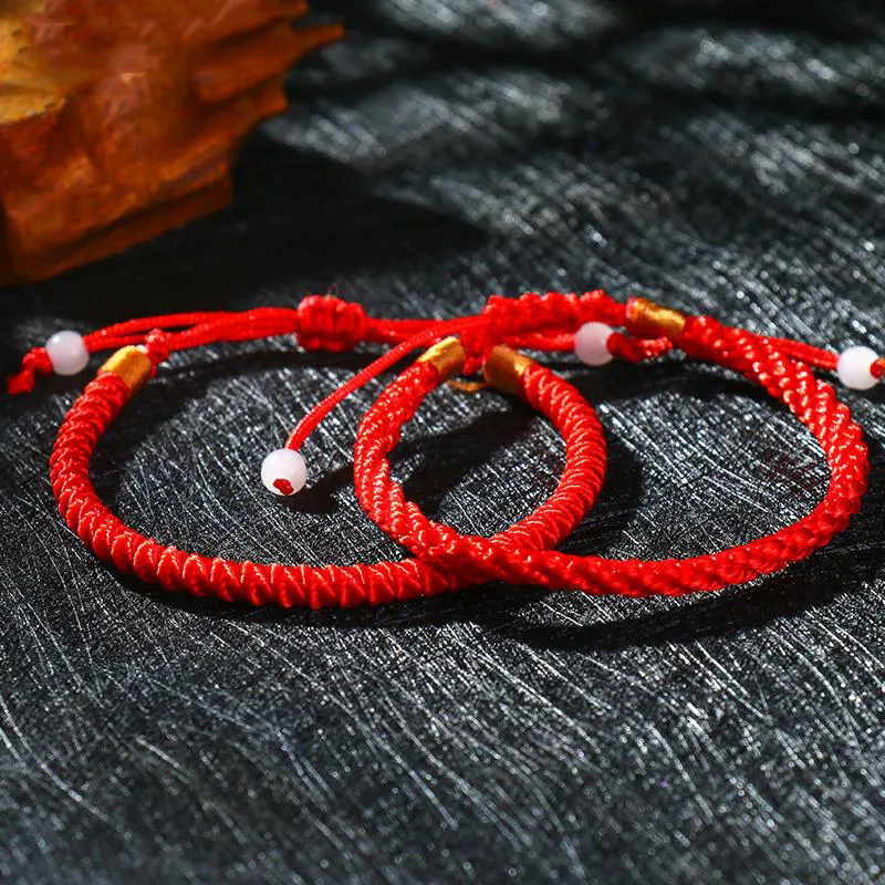 1/2PCS Red Braid String Bracelet Chinese Red Rope String Wrap