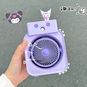 Mist Spray Fan Desktop USB Rechargeable Cute Mini 3 Speed Quiet Portable Student Gift Kipas Comel