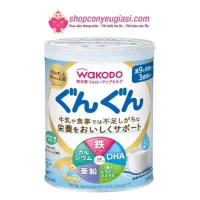 Sữa Wakodo nội địa Nhật Bản số 0 số 9 - Sữa mát dễ uống cho bé - 830g