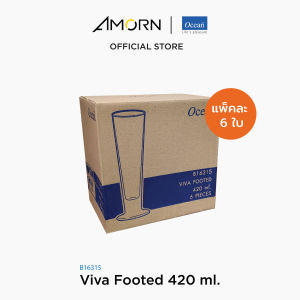 AMORN - (Ocean)  B16315 Viva Footed 14 3/4oz. (420ml.)  [1กล่อง (6ใบ)] - แก้วสมูตตี้ แก้ววีว่า แก้วโอเชี่ยน 14 3/4 oz. ( 420 ml.)