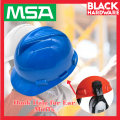 Black Hardware MSA V-Gard  Topi Keselamatan Safety Protective PPE Impact Ratchet Adjustable Helmet Hat Head Gloves Shoes Boot. 