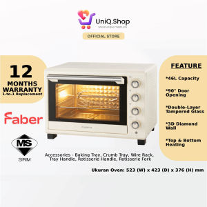 Faber 46L Whole Chicken Electric Oven (Rotisserie & Convection) | FEO IVORY 464 (White Ketuhar)