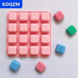 [COD] KOQZM 16 khoang vuông bánh nướng Silicone khuôn thạch sô cô la Nấm cục Brownie bánh khuôn làm xà phòng khuôn bánh trang trí công cụ