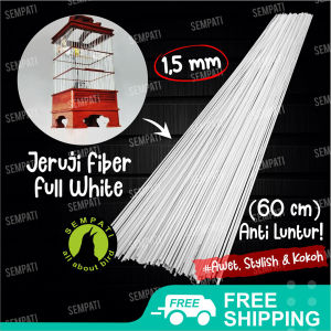 SEMPATI Ruji Fiber Jeruji Fiber Putih 15 Mm Mili Batang Stik Jeruji Sangkar Kandang Burung RJPTH15