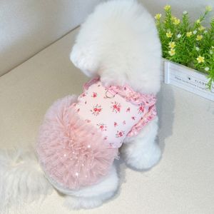 INTOONE Soft Puppy Cat Princess Dress Summer Breathable Dog Puffy Dress Cute Comfortable Corgi Teddy Clothes for Small Dog Cat
