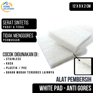 EZClean White Pad Sikat Pembersih Kerak Anti Gores - Stainless Kaca Plastik Fiber PVC - Bahan Sintesis Berkualitas