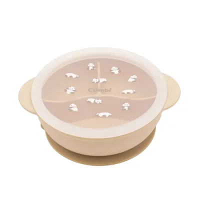 COMBI Silicone Learning Suction Bowl + Lid Tableware Separate