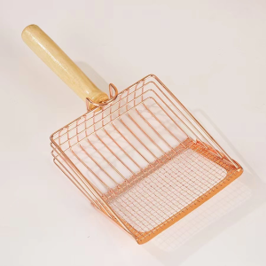 Cat Litter Scoop Portable Cat Litter Scoop with Wooden Handle Stainless Steel Kitty Poop Scooper