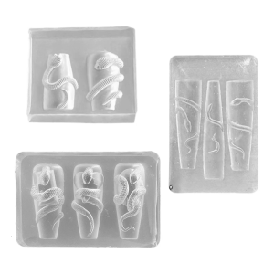 Pack Of 3 Reusable 3D Silicone Nail Art Molds With Intricate Snake Design Nail Art Tools For DIY Manicure Accessories