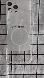 Applicable iPhone Apple 17Pro Luxurious Glitter Fine Circle Magnetic Phone Case Transparent Anti-drop Case