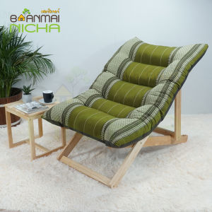 เก้าอี้พักผ่อน เก้าอี้เอนนอน เก้าอี้ไม้พับได้ ไม้ยางพารา Size:70x115x85 ซม. (ขนาดเล็ก) ไม่มีที่พักเท้า Baanmainicha
