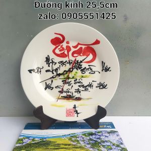 Đĩa thư pháp TRI ÂN  vẽ tay kèm ĐỒNG HỒ. Quà tặng Thầy cô 20/11.8/3 sinh nhật. Quà tết. Thư pháp tri ân