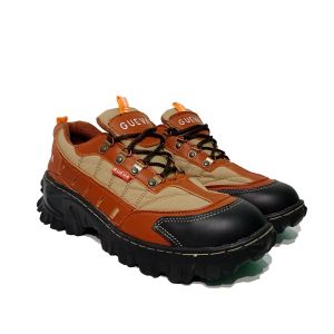GUEVA - Sepatu Pria 012 Ujung Besi | Sepatu Kerja Proyek Anti Slip Anti Licin Size 39-43 Bisa COD
