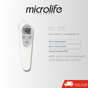 Microlife NC200 Non Contact Forehead Thermometer Auto Measurement Distance Control Fever Alarm Silent Glow Memory