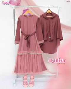 LABEBAH GAMIS LEBARAN COUPLE ANAK & BABY DRESS TUTU CANTIK SET JILBAB BERGO RANISA GAUN PESTA