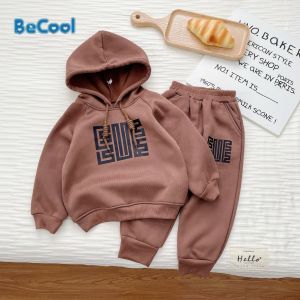 Bộ Nỉ Mũ Mê Cung Bộ Nỉ Bông 2 Màu Cho Bé Từ 8- 27kg BECOOL