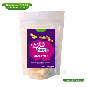 Greenpea นูกัตบาร์ ผลไม้รวม ขนาด 200 กรัม Nugat bars Real Fruit หนุบหนับไม่เหนียว หวานตัดเปรี้ยว หอม นูกัต