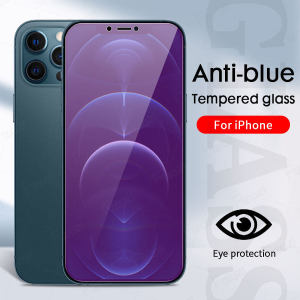 Anti Purple Blue Light Fingerprint Tempered Glass For iPhone Air 17 16 16e 15 14 13 6 6S 7 8 Plus X XS Max XR 11 Pro Max SE 2020 12 Mini Screen Protector