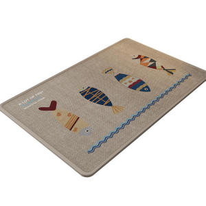 Keranixy Retro Linen Floor Mat Woven Absorbent Anti Slip Bath Mat Home Decor Simple Design Foot Carpet Tikar Lantai