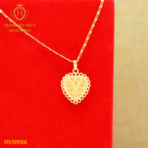 Vòng Cổ Nữ Dây Chuyền Nữ Mặt Trái Tim Yêu Titan Xi Mạ Vàng Thật 18k 24k Cao Cấp (Không Bị Đen) - Trang Sức Hava Hong Kong